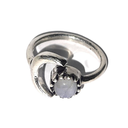 Moon bead ring-Rainbow Moonstone-Maitri Export | Crystals Store