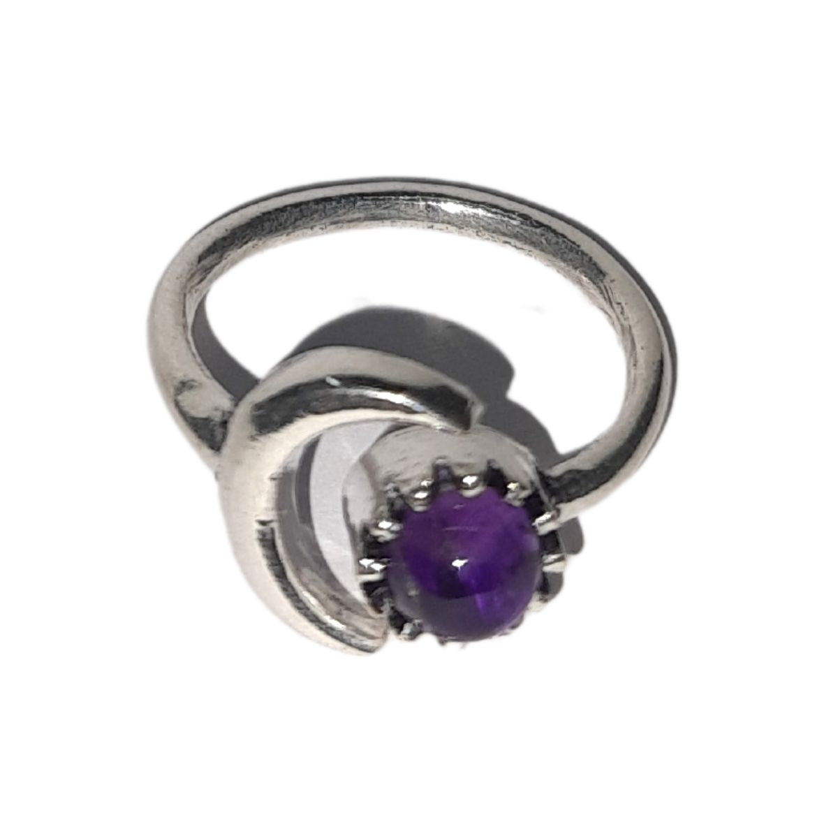 Moon bead ring-Amethyst-Maitri Export | Crystals Store