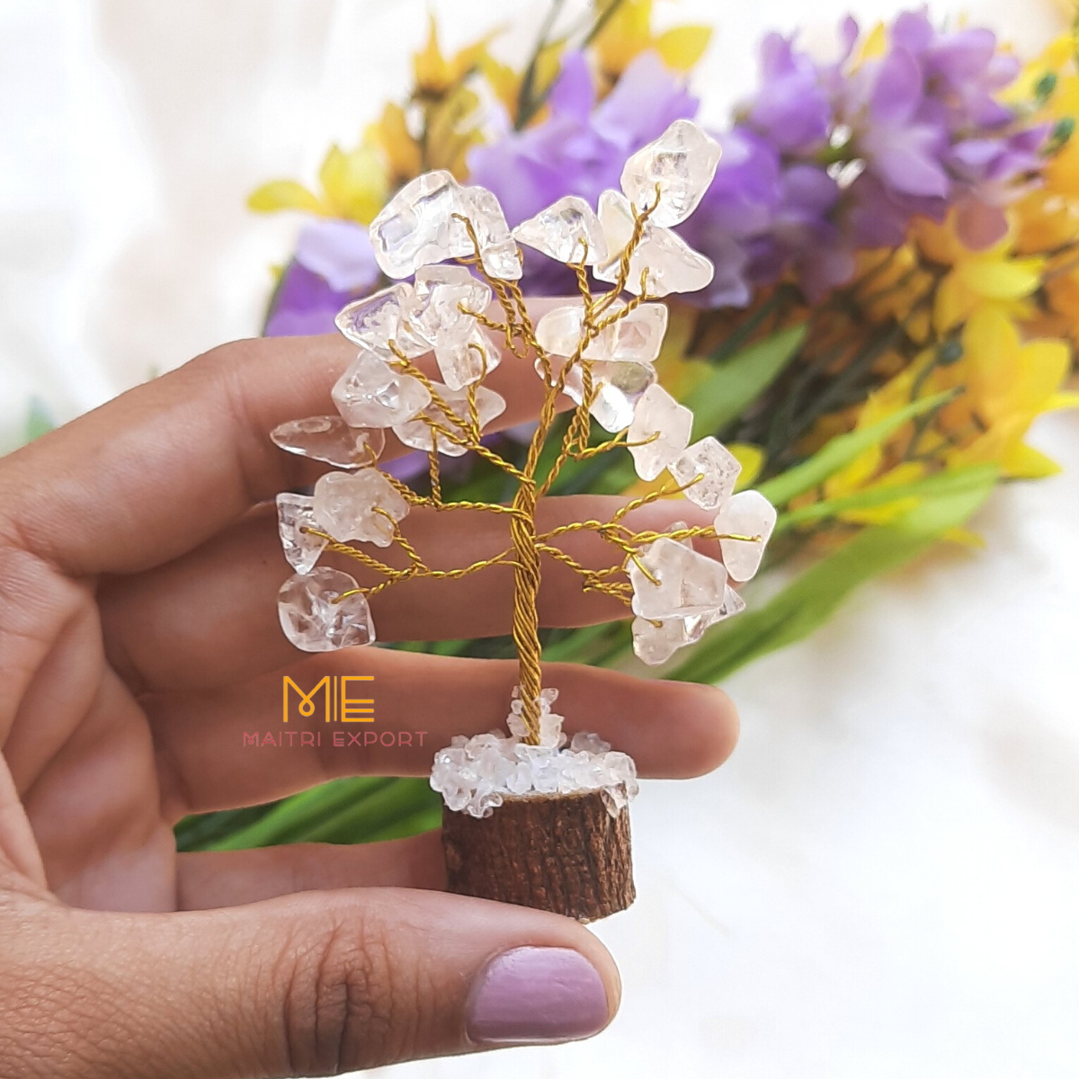 Mini Crystal Beads Tree( 25 Beads )-Clear Quartz-Maitri Export | Crystals Store