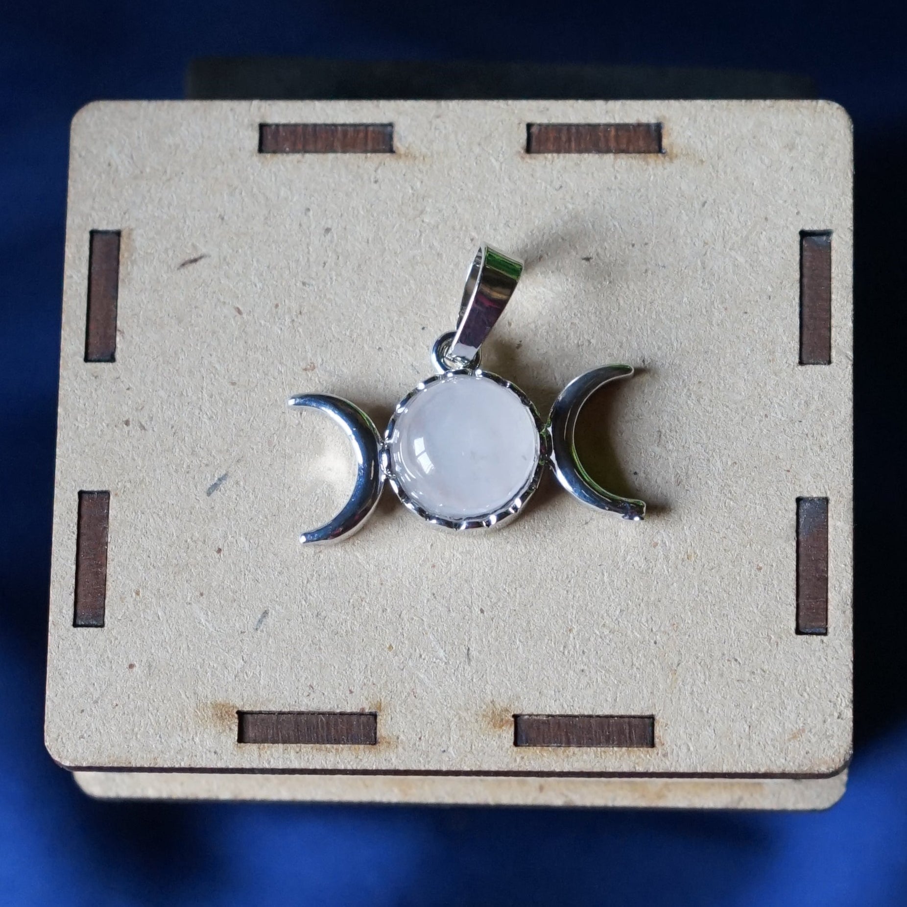 Triple Moon Shape metal Pendants-Rose-Maitri Export | Crystals Store