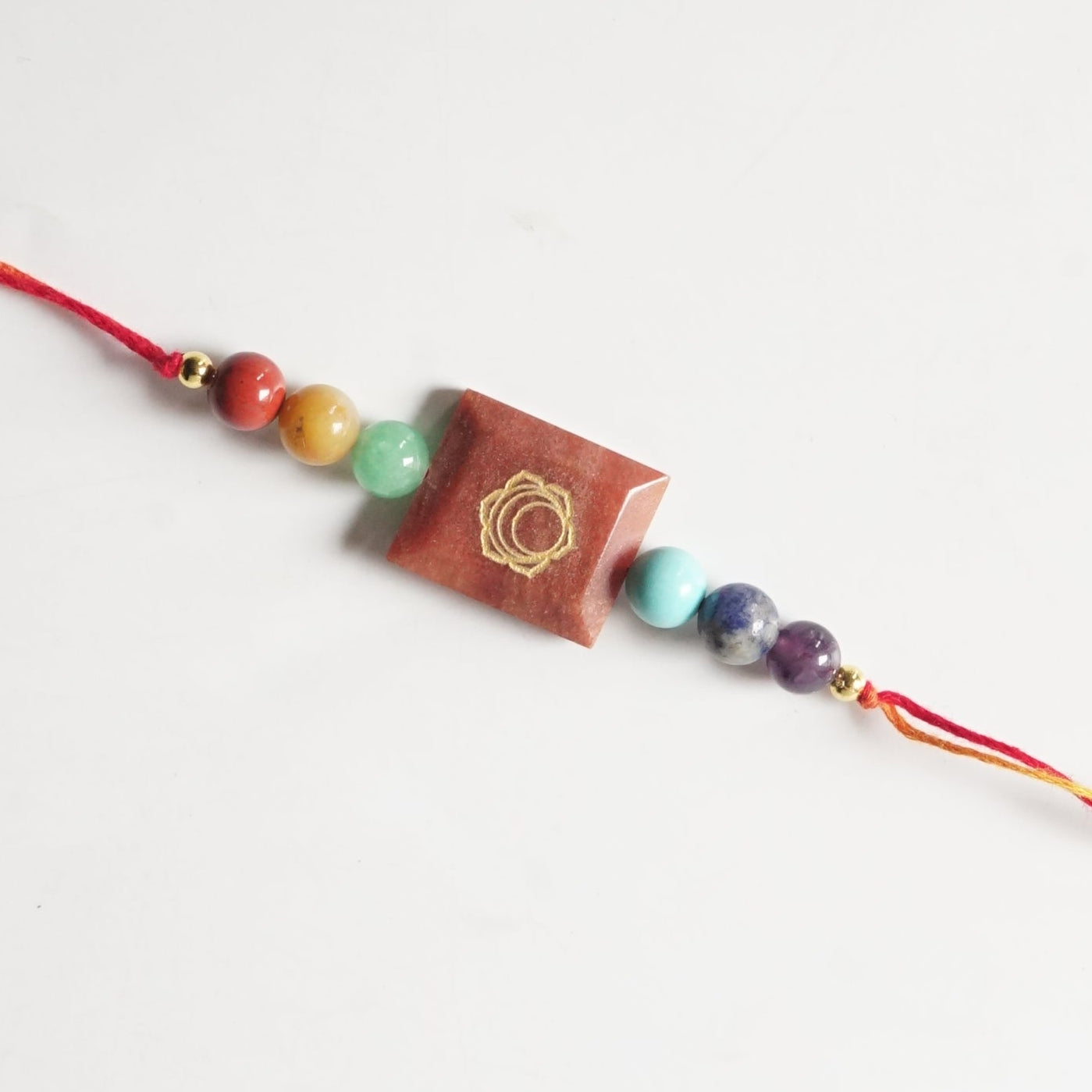 7 chakra with each chakra symbol rakhi-Pink aventurine-Maitri Export | Crystals Store
