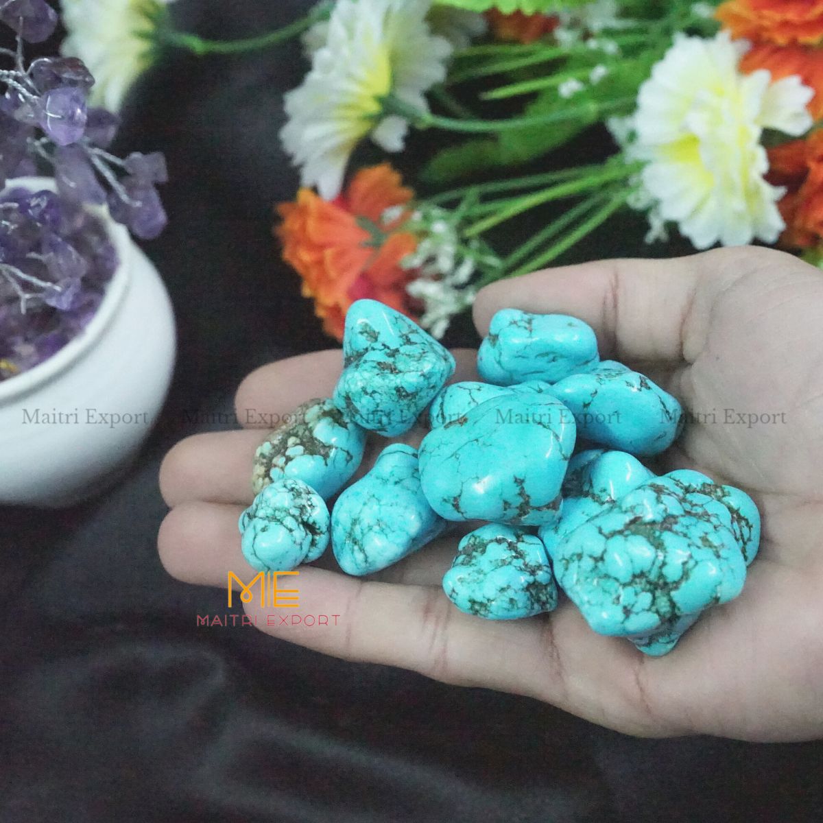 Turquoise Natural Crystal Healing Stone Tumble / Pocket Stone-Maitri Export | Crystals Store