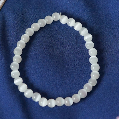 6mm round bead Stretchable crystal bracelets-selenite duplicate-Maitri Export | Crystals Store