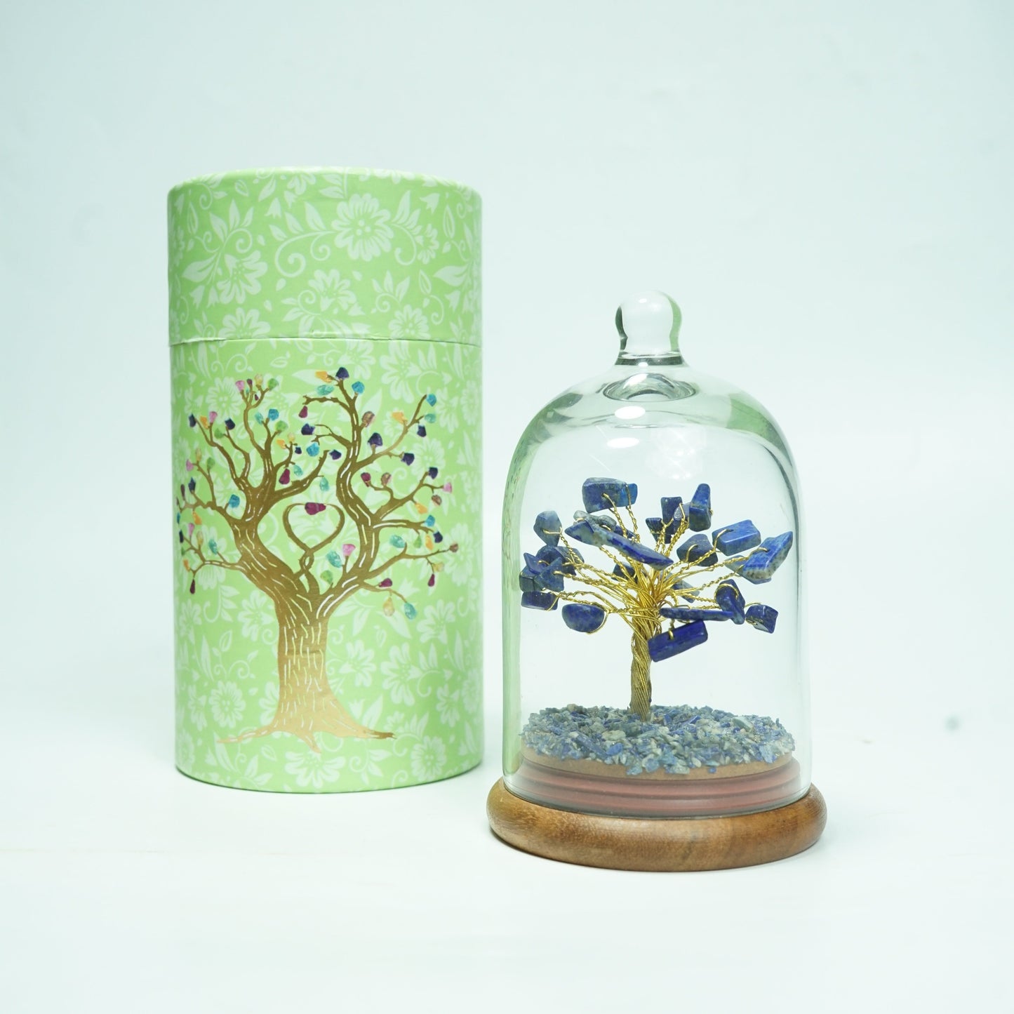 Natural crystal stone dome wish tree with premium box-Lapis lazuli-Maitri Export | Crystals Store
