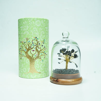 Natural crystal stone dome wish tree with premium box-Black tourmaline-Maitri Export | Crystals Store