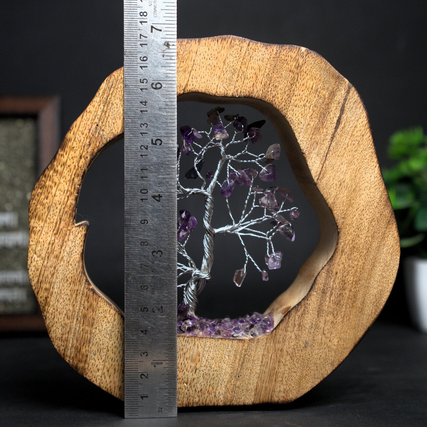 Wooden Ring Tree-Amethyst-Maitri Export | Crystals Store