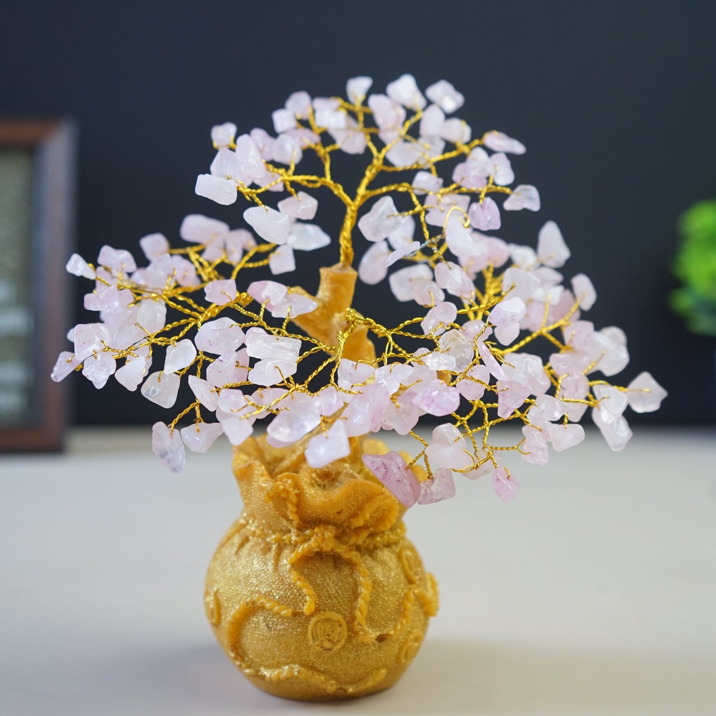 Golden Pot Tree-Rose-160 Beads-Maitri Export | Crystals Store