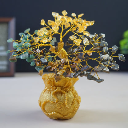 Golden Pot Tree-Money Magnet-160 Beads-Maitri Export | Crystals Store