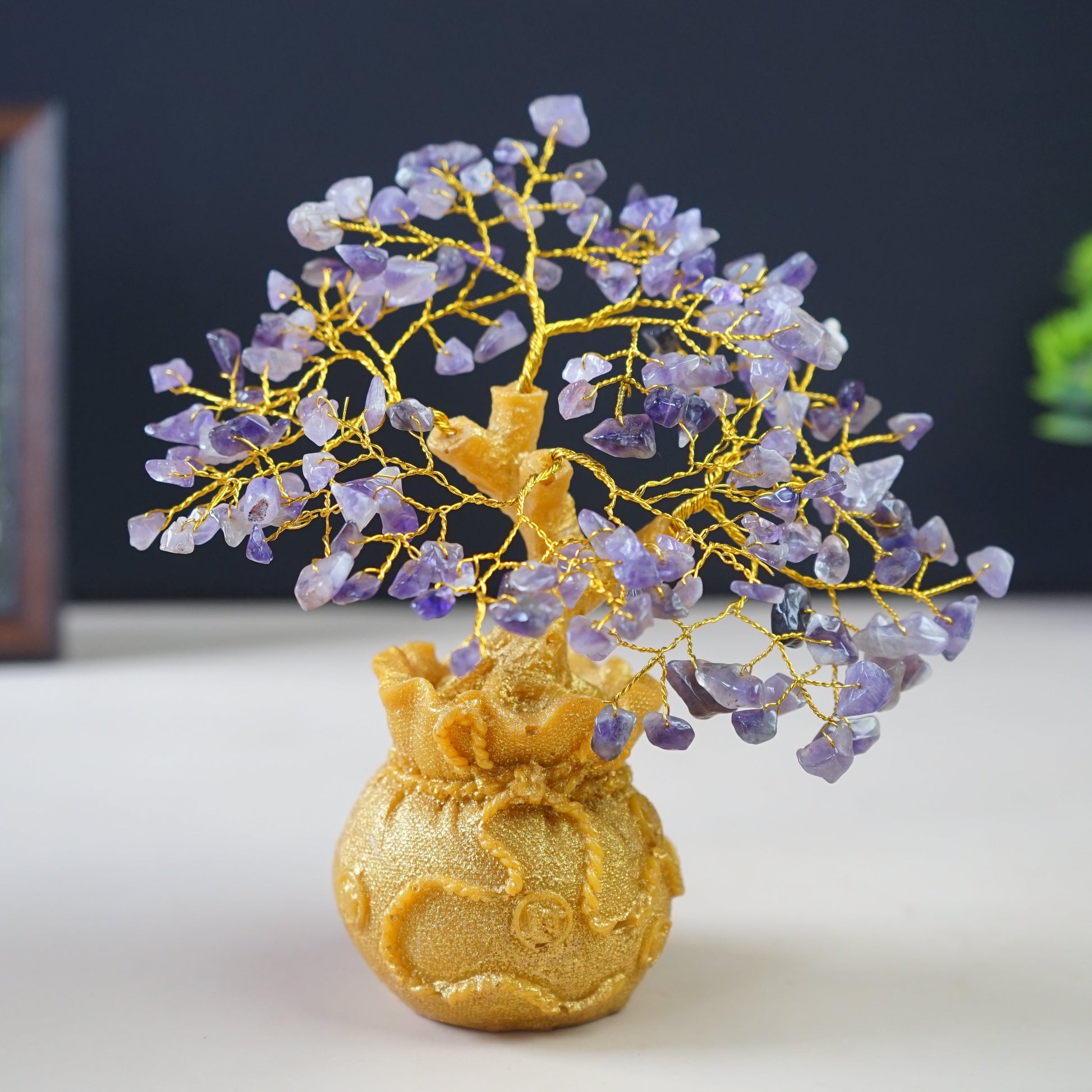 Golden Pot Tree-Amethyst-160 Beads-Maitri Export | Crystals Store