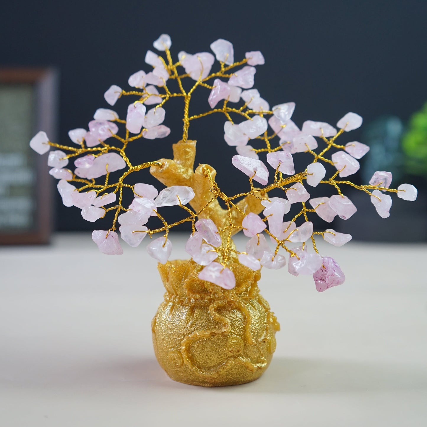 Golden Pot Tree-Rose-80 Beads-Maitri Export | Crystals Store