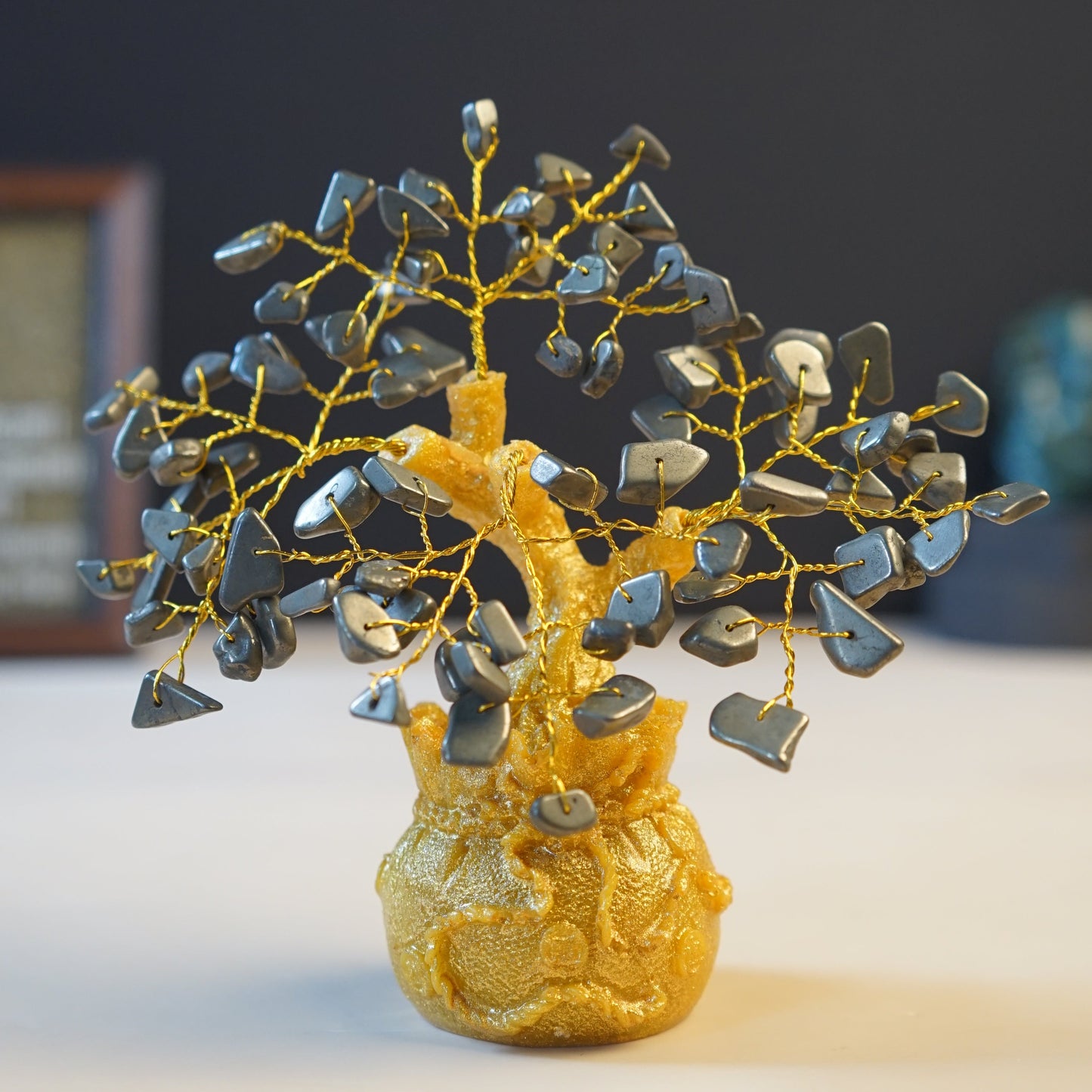 Golden Pot Tree-Pyrite-80 Beads-Maitri Export | Crystals Store