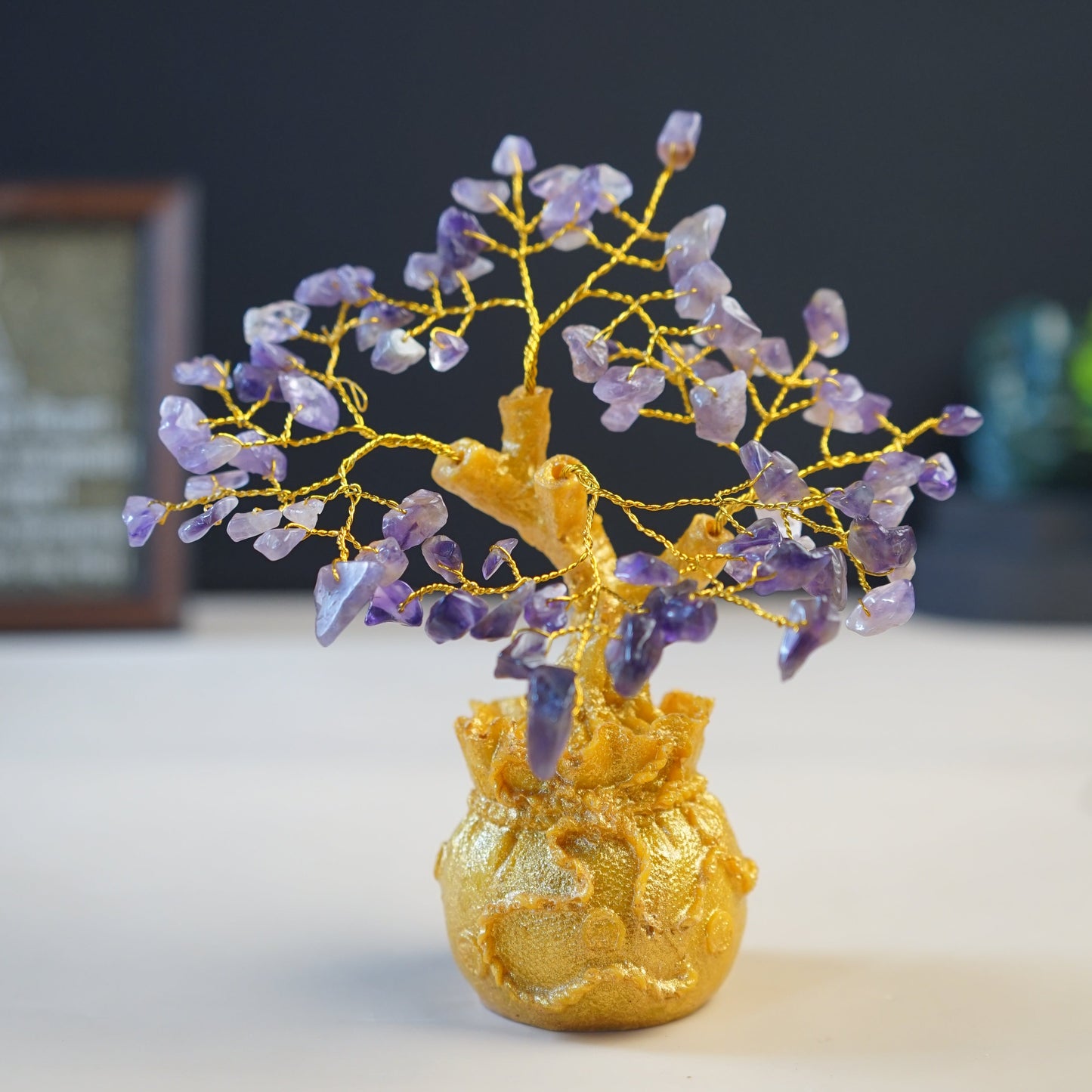 Golden Pot Tree-Amethyst-80 Beads-Maitri Export | Crystals Store
