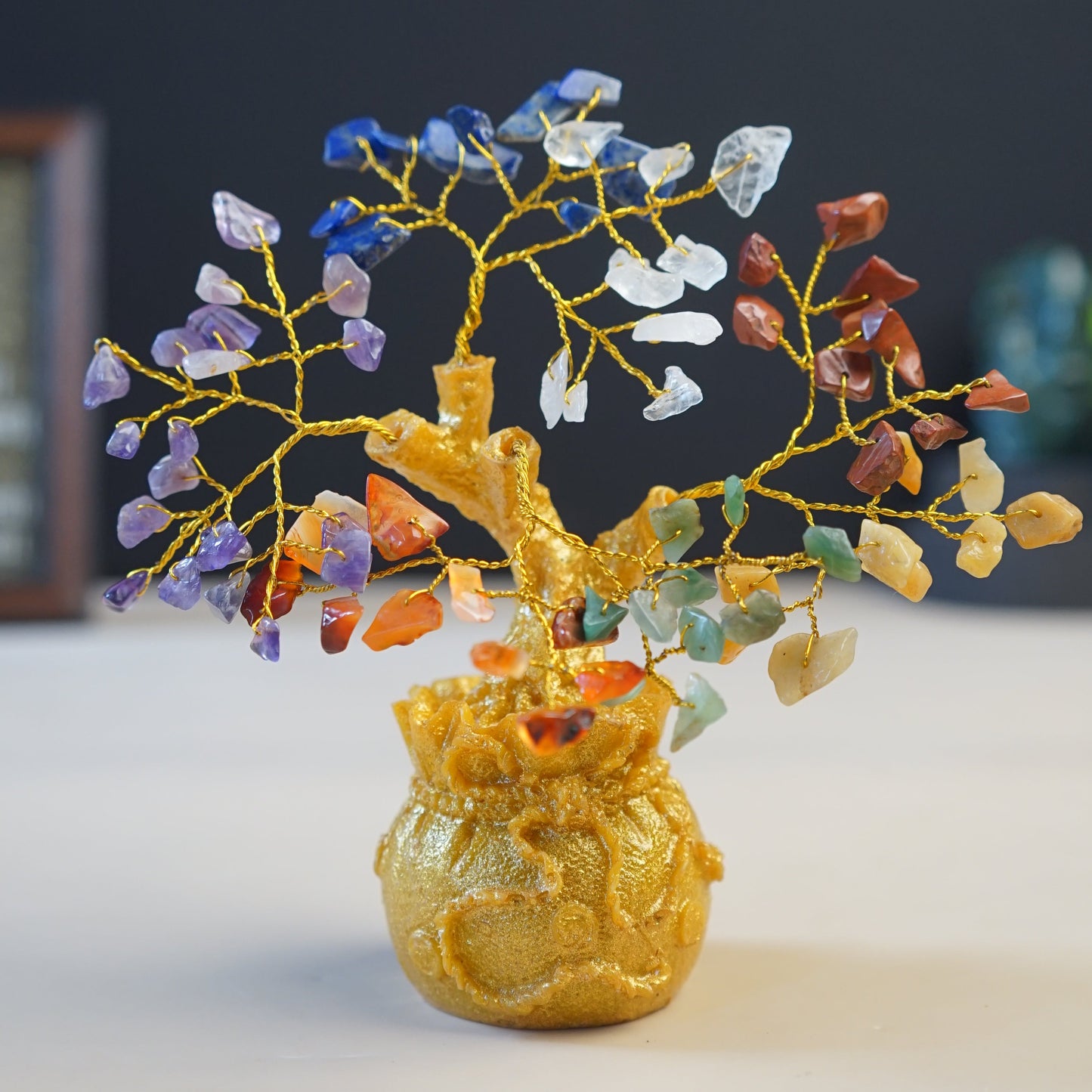 Golden Pot Tree-7 chakra-80 Beads-Maitri Export | Crystals Store
