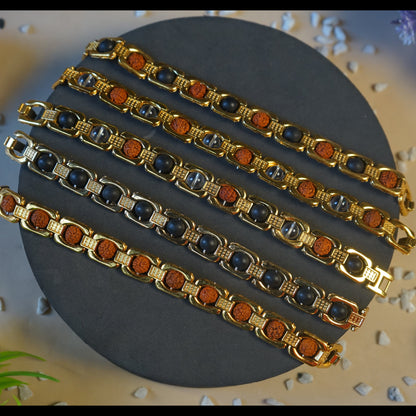 Metal crystal bracelets / kada [Golden]-Maitri Export | Crystals Store