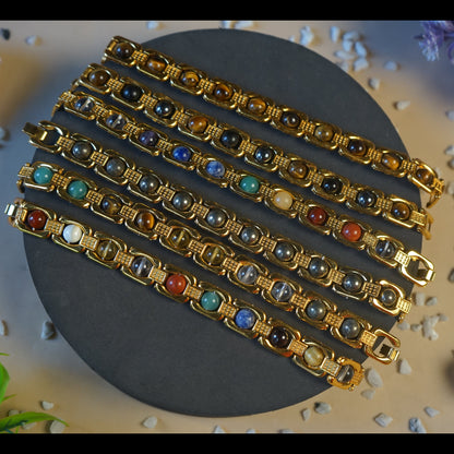 Metal crystal bracelets / kada [Golden]-Maitri Export | Crystals Store