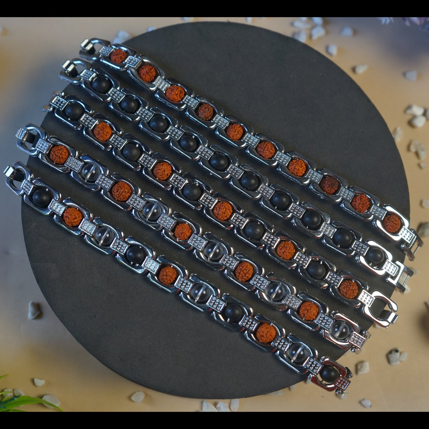 Metal crystal bracelets / kada [silver]-Maitri Export | Crystals Store