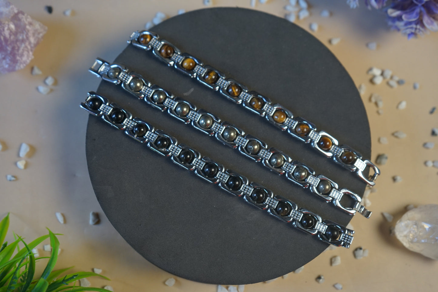 Metal crystal bracelets / kada [silver]-Maitri Export | Crystals Store