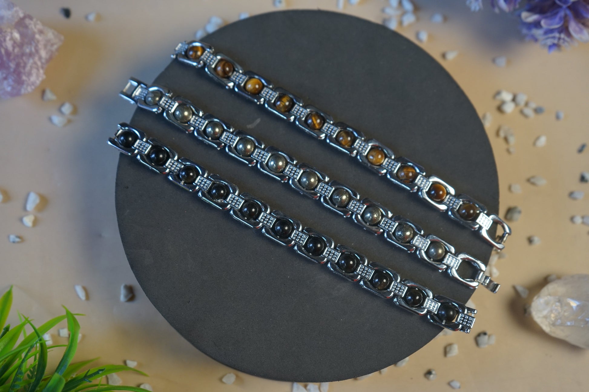 Metal crystal bracelets / kada [silver]-Maitri Export | Crystals Store
