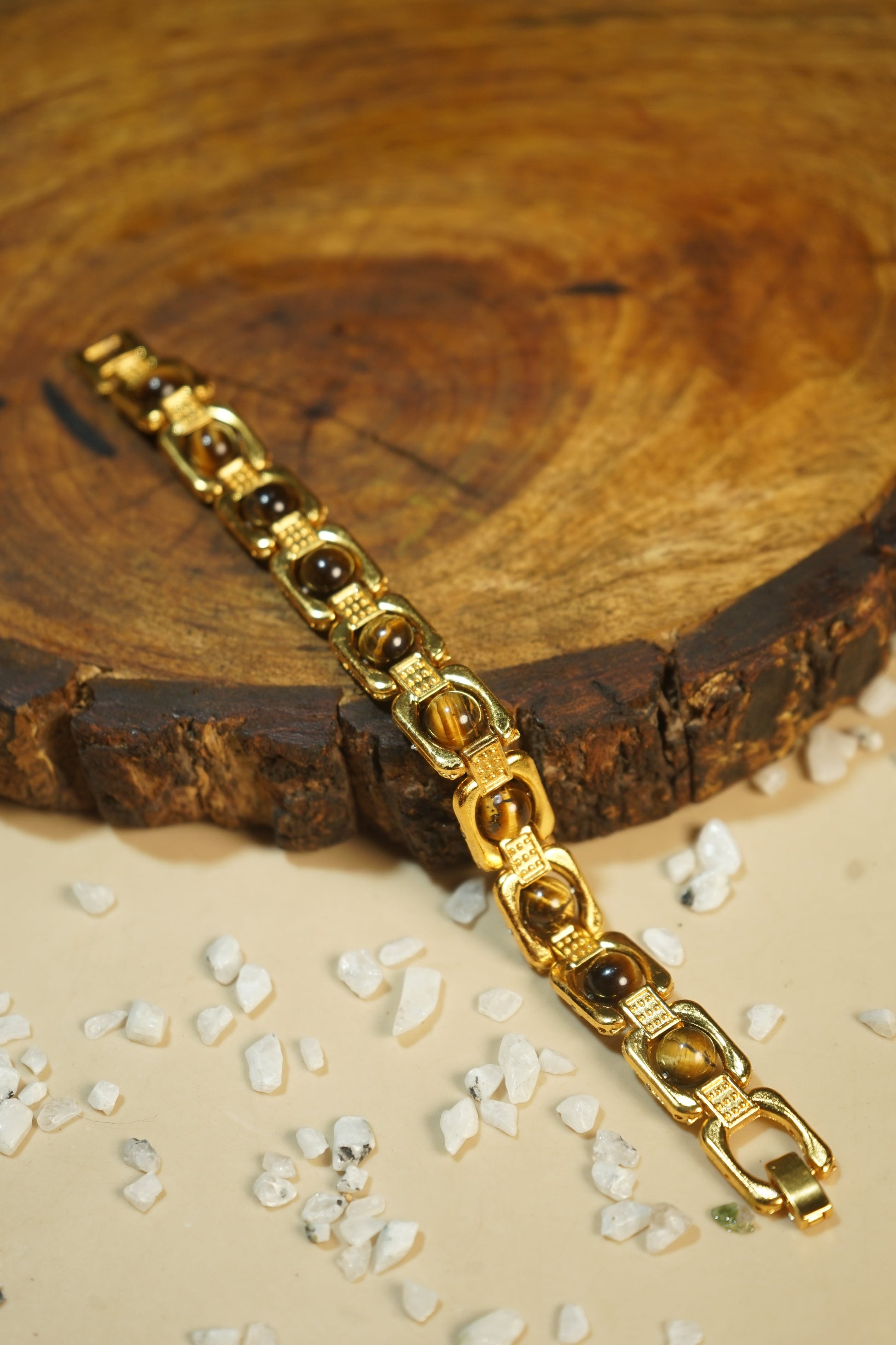 Metal crystal bracelets / kada [Golden]-tiger-Maitri Export | Crystals Store
