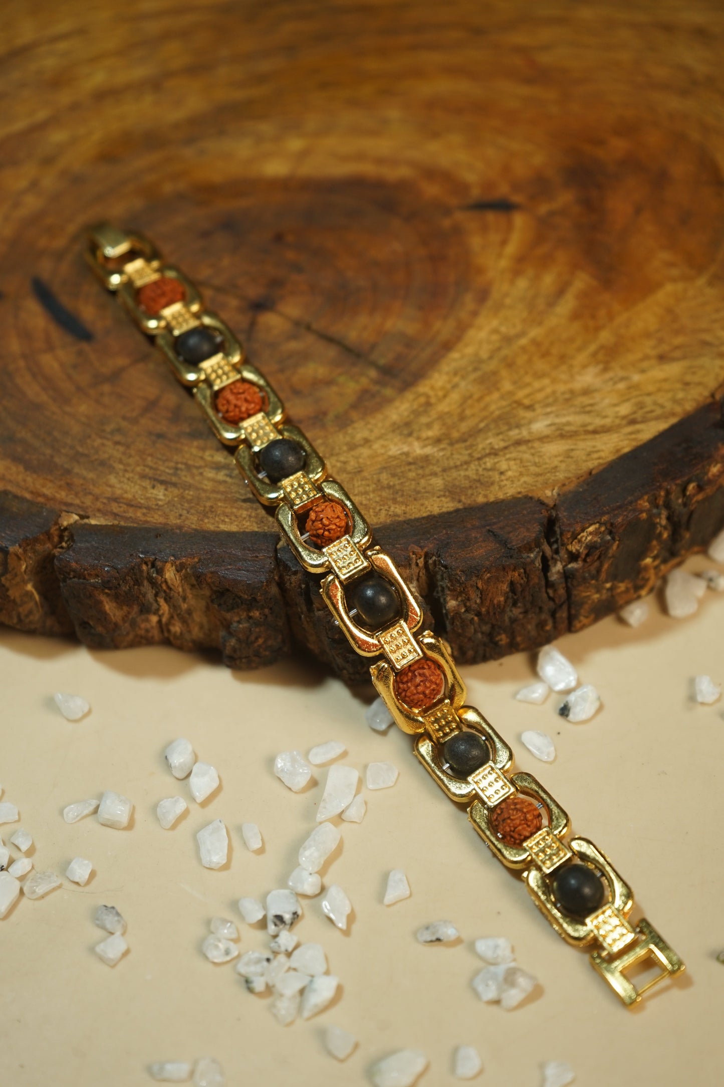 Metal crystal bracelets / kada [Golden]-Karungali Rudraksh-Maitri Export | Crystals Store