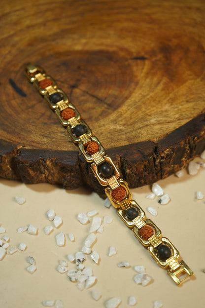 Metal crystal bracelets / kada [Golden]-Karungali Rudraksh-Maitri Export | Crystals Store