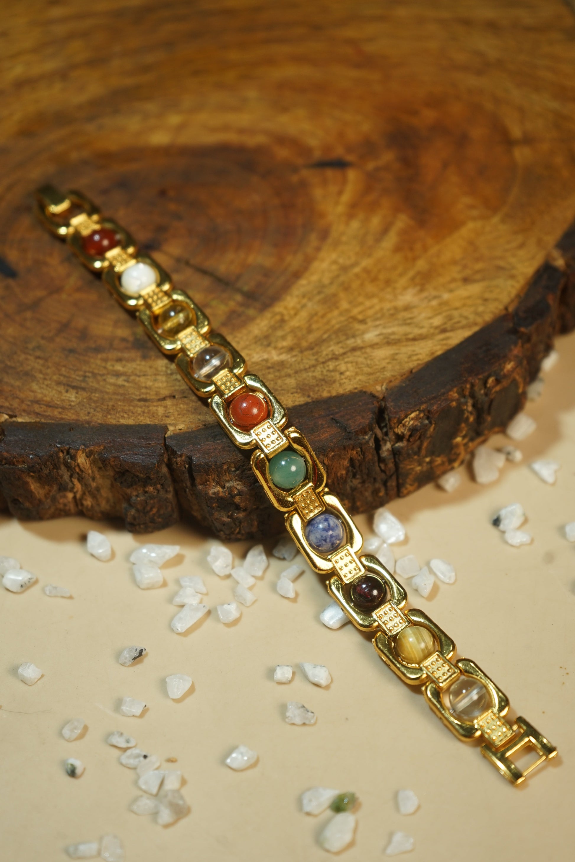 Metal crystal bracelets / kada [Golden]-Navgrah-Maitri Export | Crystals Store
