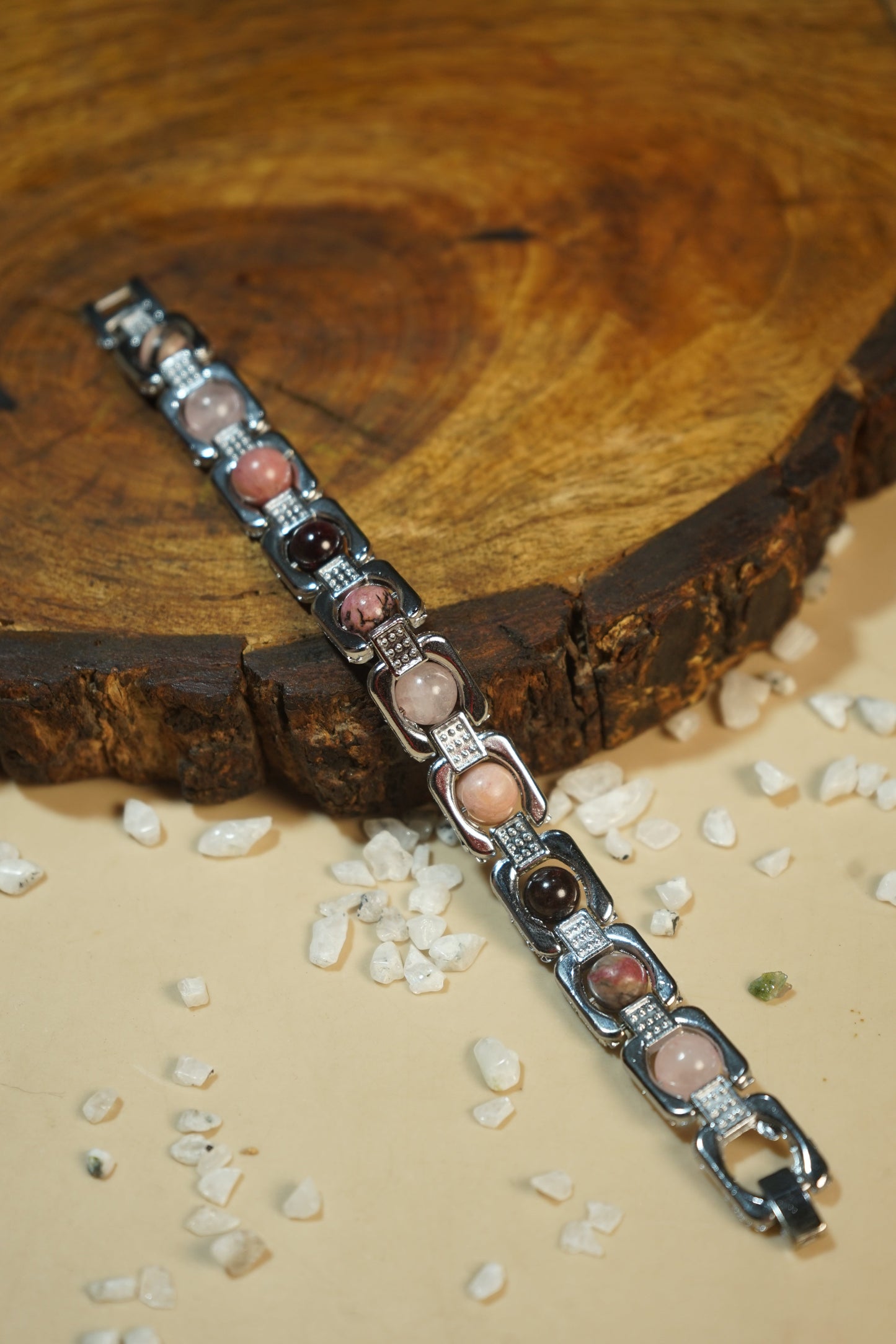 Metal crystal bracelets / kada [silver]-Love-Maitri Export | Crystals Store