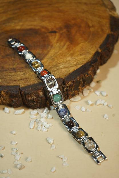Metal crystal bracelets / kada [silver]-Navgrah-Maitri Export | Crystals Store