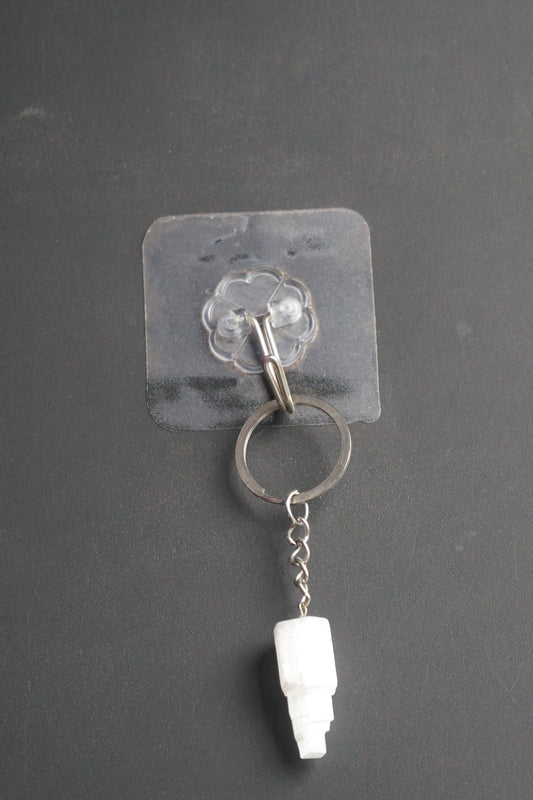Selenite Morocco Mountain Keychain-Maitri Export | Crystals Store