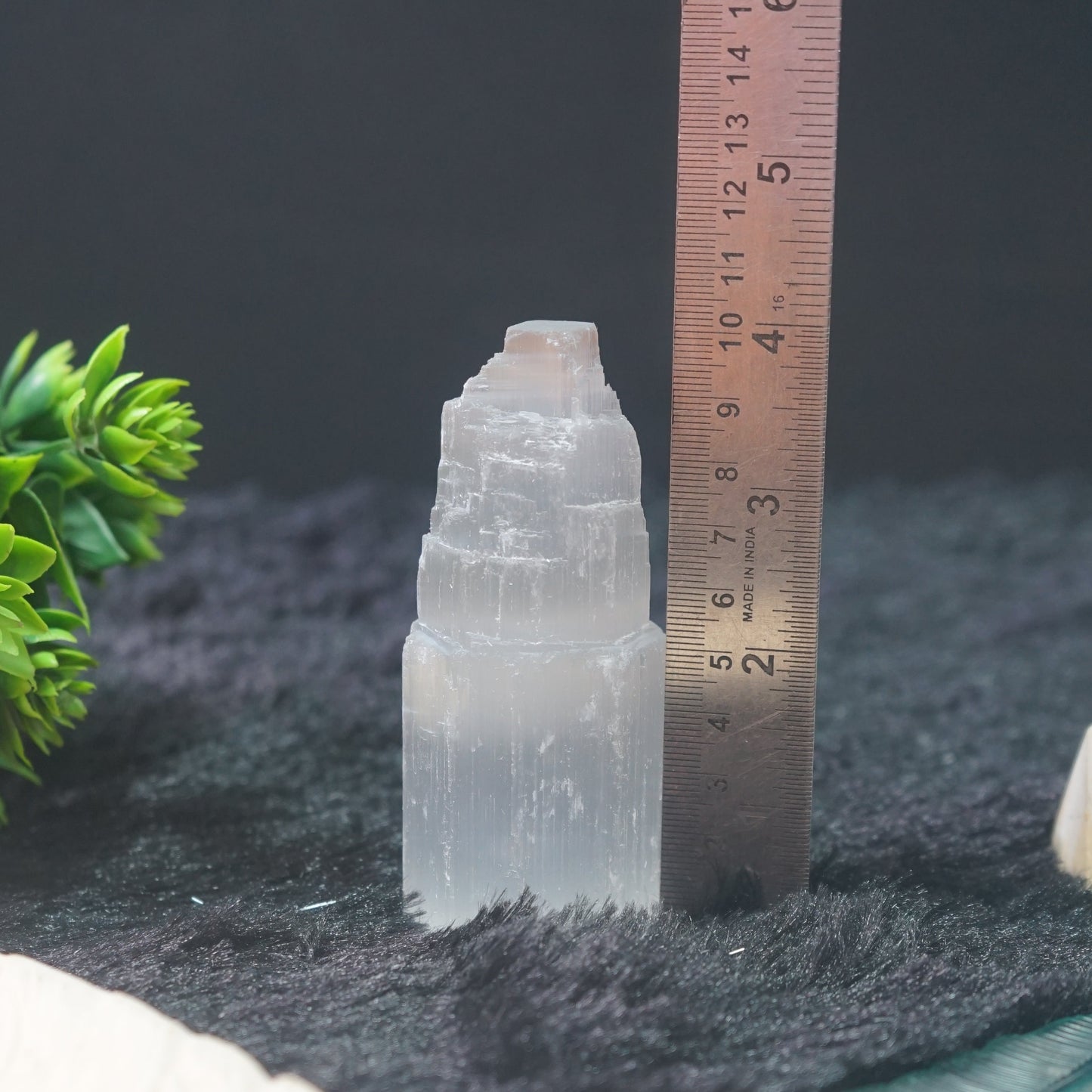Natural selenite skyscraper Shaped handcrafted tower from morocco-4 inch-Maitri Export | Crystals Store