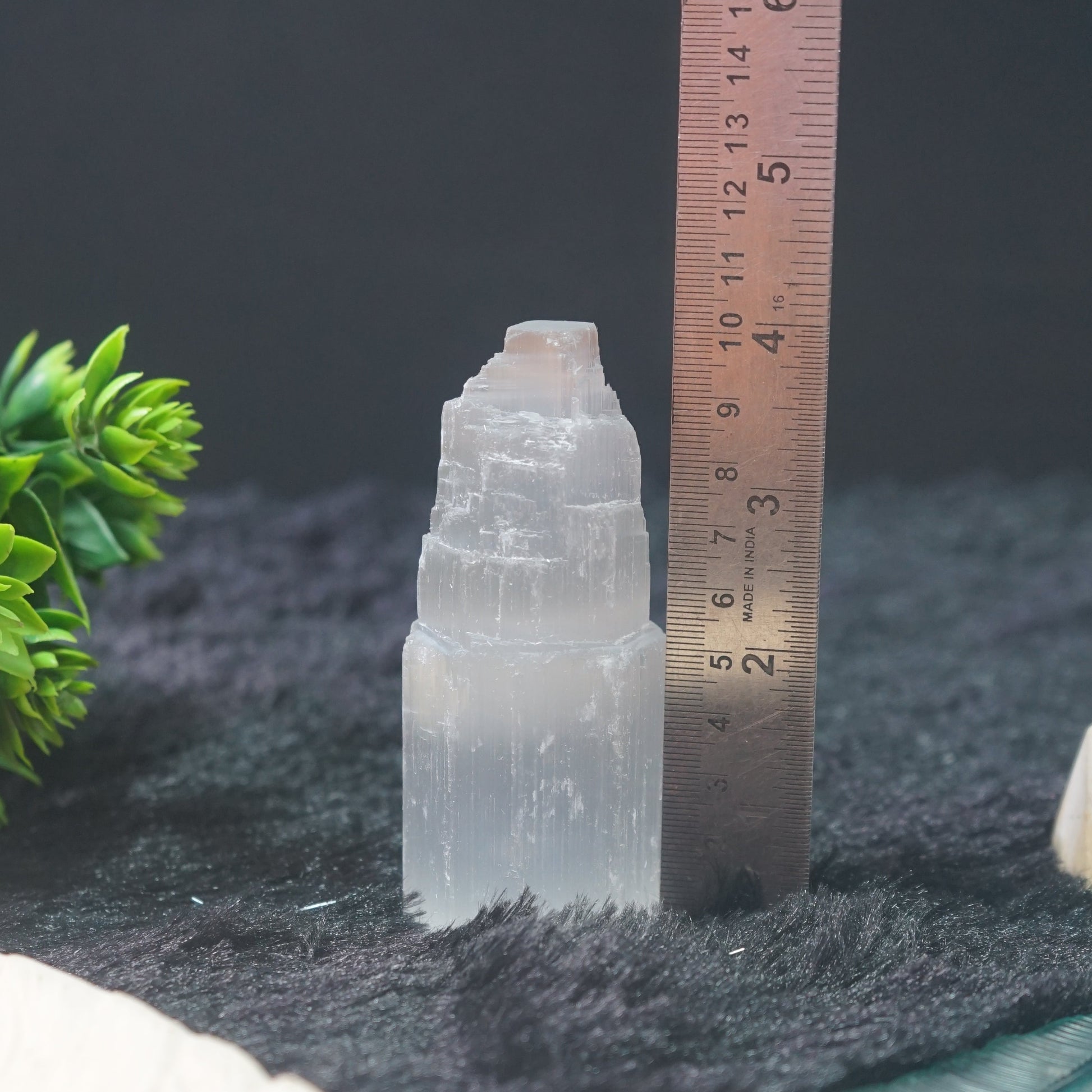 Natural selenite skyscraper Shaped handcrafted tower from morocco-4 inch-Maitri Export | Crystals Store