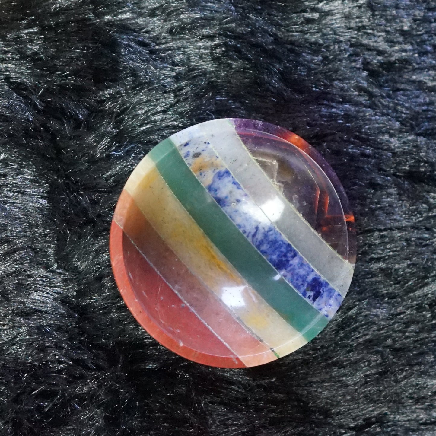 Natural Crystal Stone Handcrafted Bowl ( 2 inches )-7 Chakra bonded Bowl-2 Inch-Maitri Export | Crystals Store