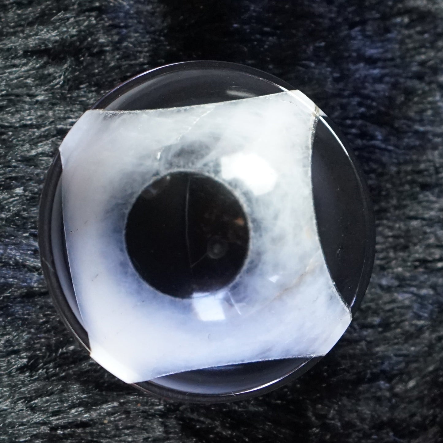 Natural Crystal Stone Handcrafted Bowl ( 2 inches )-Black And White combination Design 1-2 Inch-Maitri Export | Crystals Store