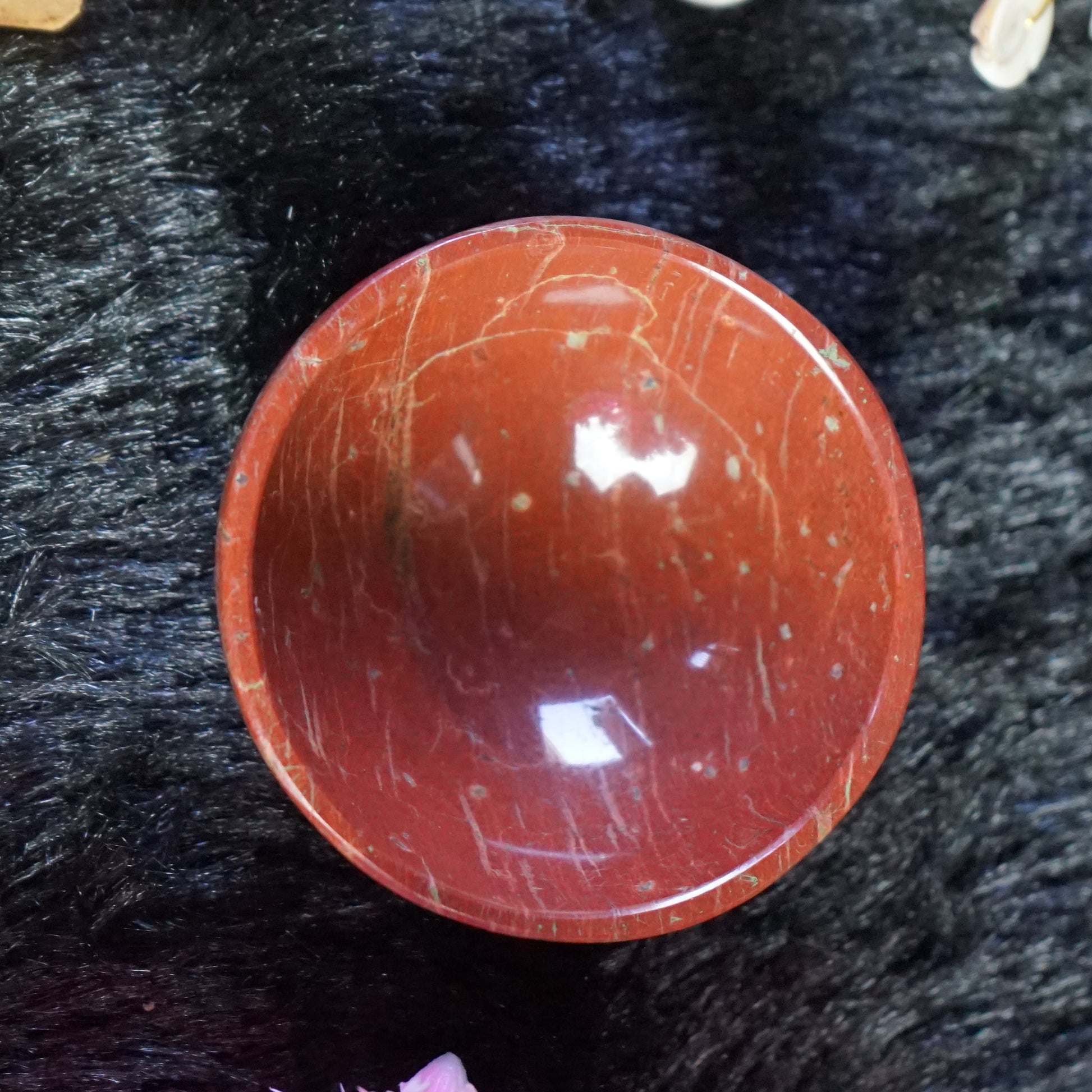 Natural Crystal Stone Handcrafted Bowl ( 2 inches )-Red Jasper-2 Inch-Maitri Export | Crystals Store