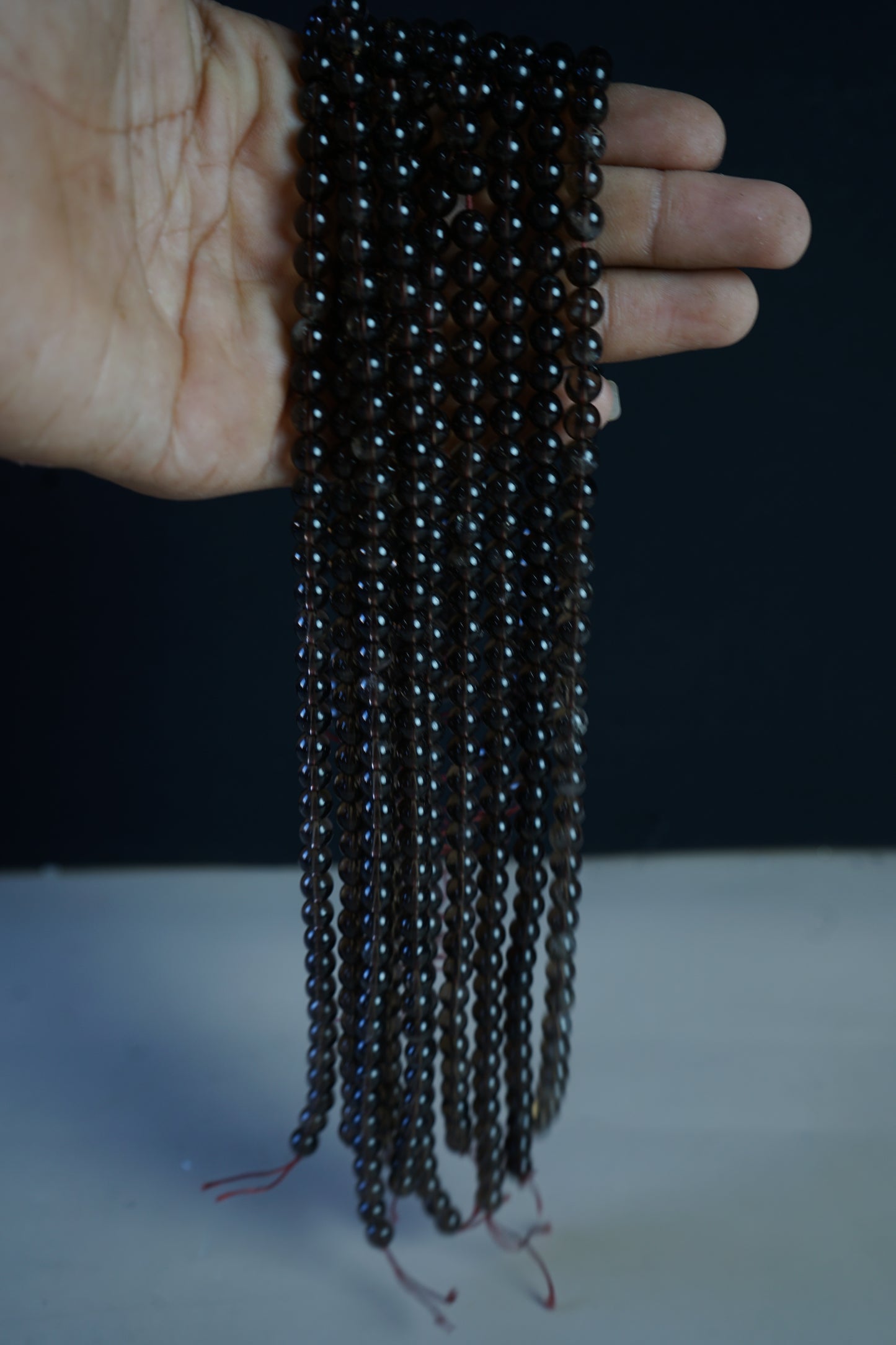 6mm loose round crystal beads strand / line-Smokey-Maitri Export | Crystals Store