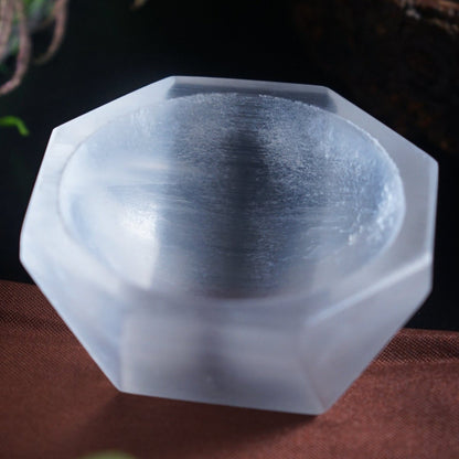 Selenite 2 inch bowl octagon shape-Maitri Export | Crystals Store