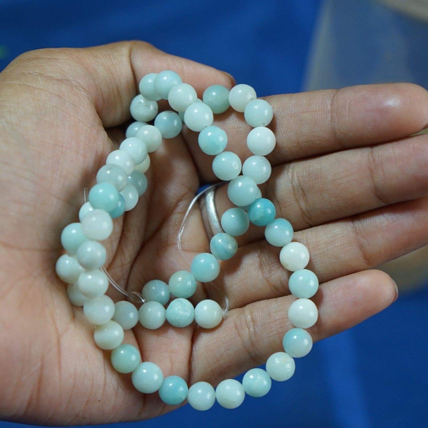 6mm loose round crystal beads strand / line-Amazonite-Maitri Export | Crystals Store