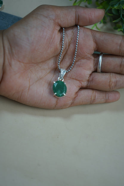 Diamond cut oval pendants-Green Jade-Maitri Export | Crystals Store