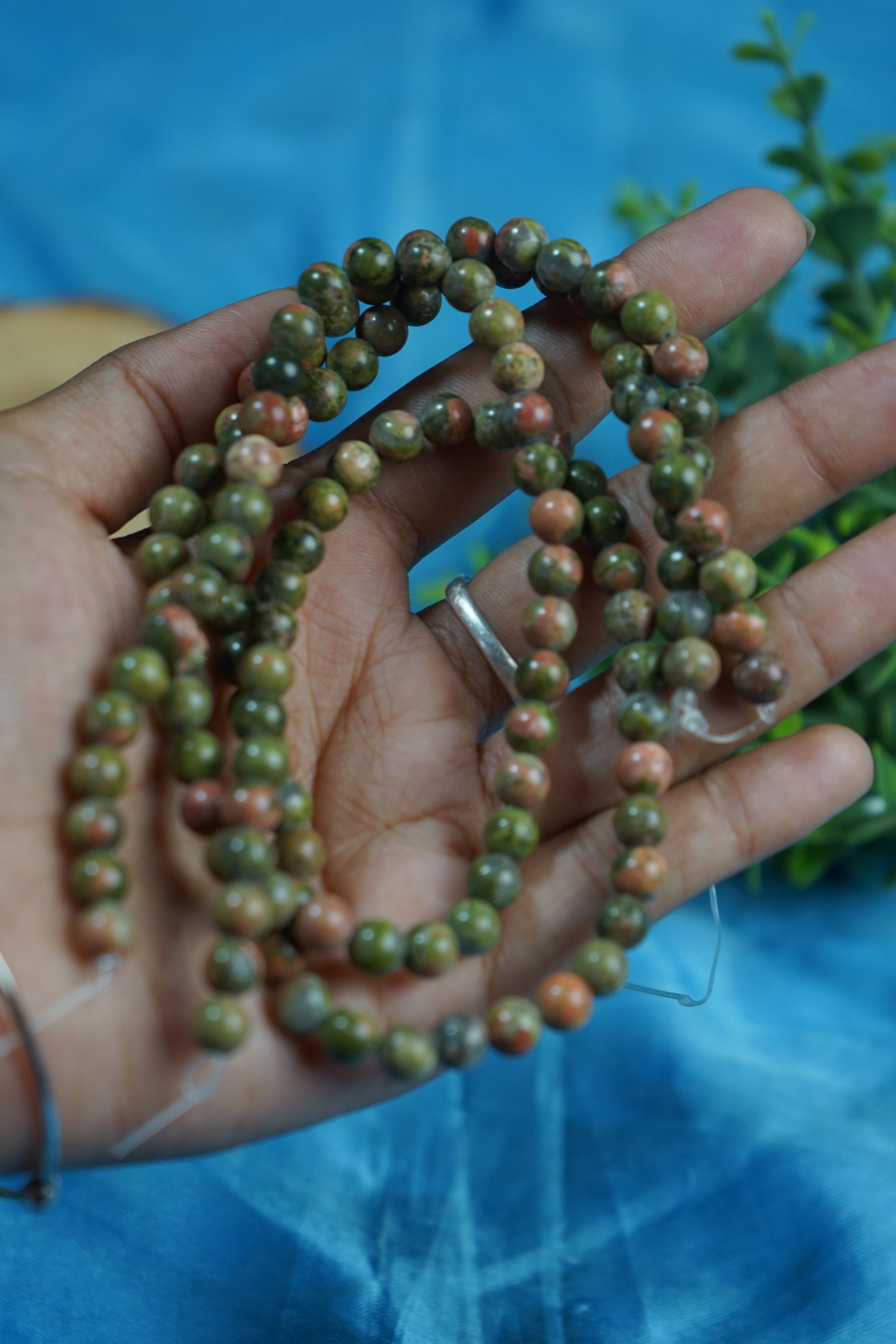 6mm loose round crystal beads strand / line-Unakite-Maitri Export | Crystals Store