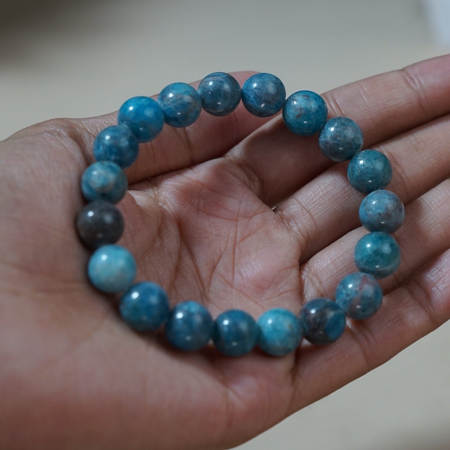 10mm round beads stretchable natural crystal bracelet.-Maitri Export | Crystals Store