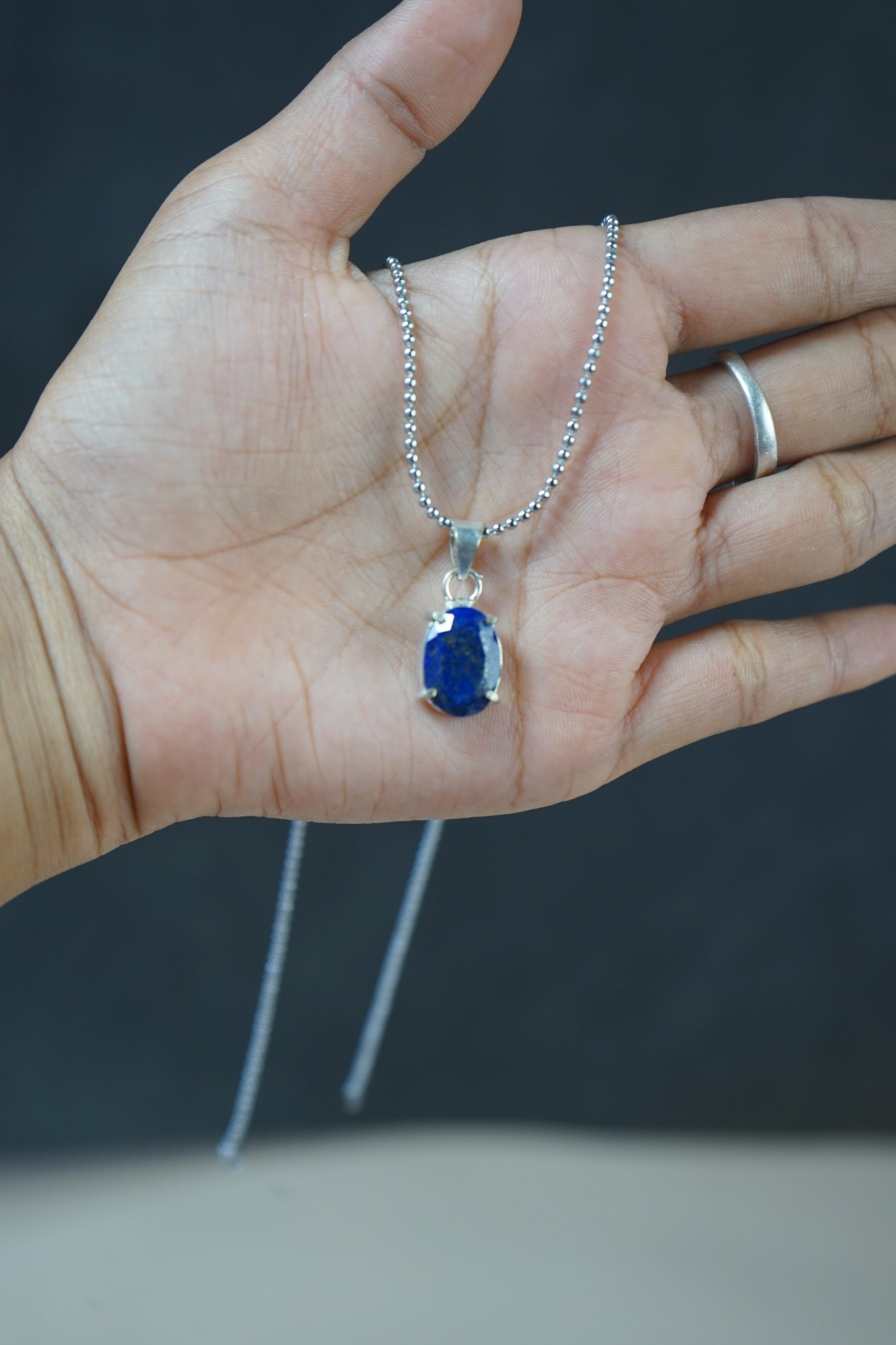 Diamond cut oval pendants-Lapis-Maitri Export | Crystals Store