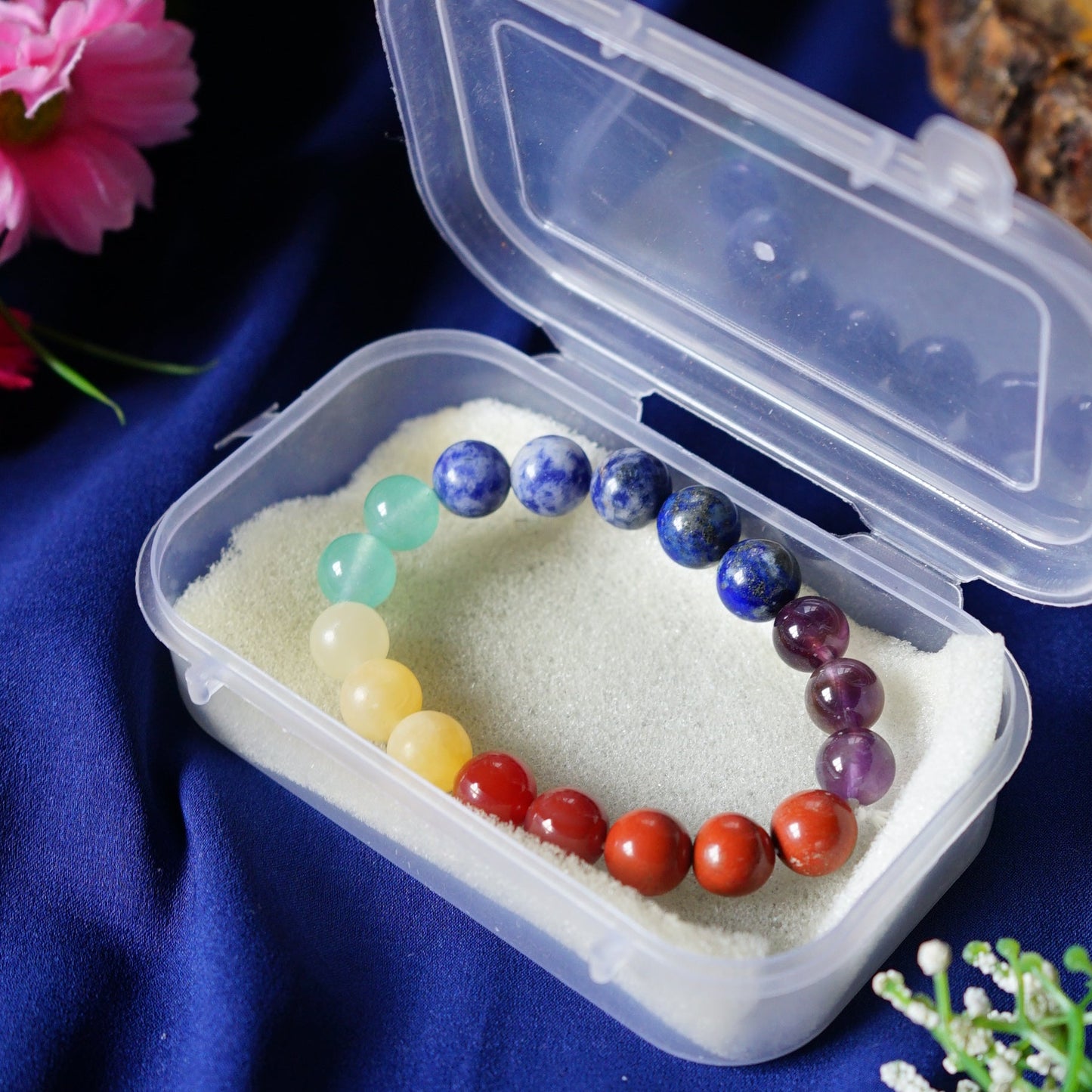 10mm round beads stretchable natural crystal bracelet.-Maitri Export | Crystals Store