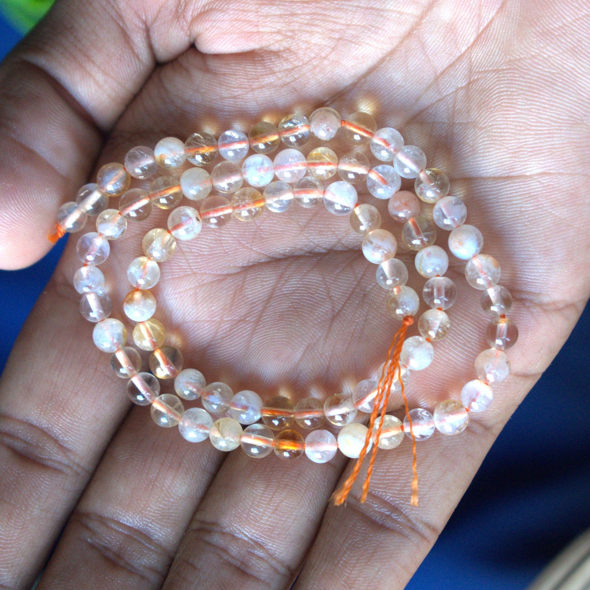 6mm loose round crystal beads strand / line-Citrine Natural-Maitri Export | Crystals Store