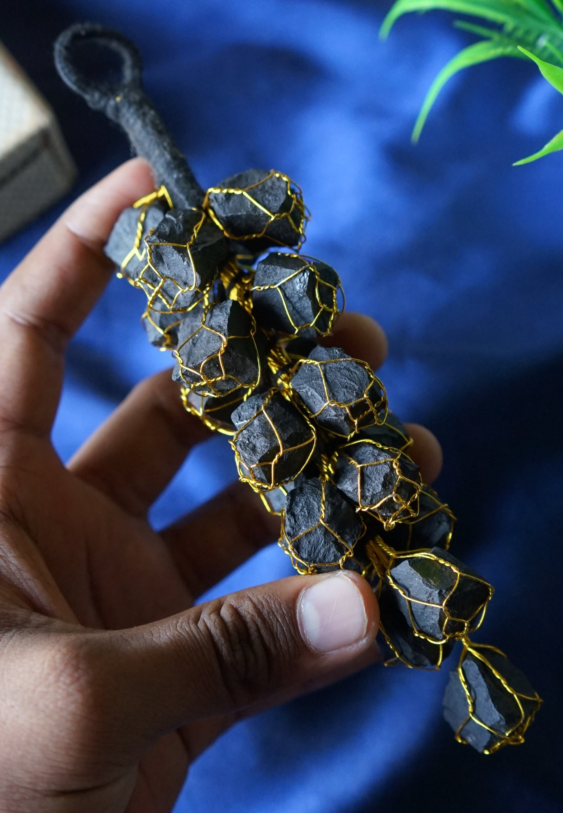 Selenite / tourmaline hanger ( 21 beads )-Tourmaline-Maitri Export | Crystals Store