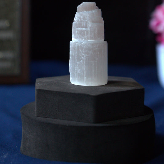 Natural selenite skyscraper Shaped handcrafted tower from morocco-2 inch-Maitri Export | Crystals Store