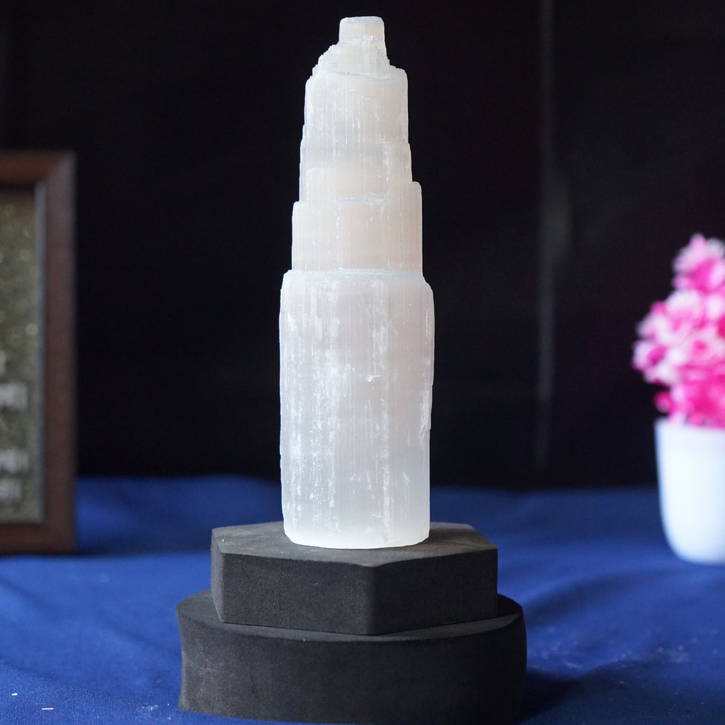Natural selenite skyscraper Shaped handcrafted tower from morocco-6 inch-Maitri Export | Crystals Store