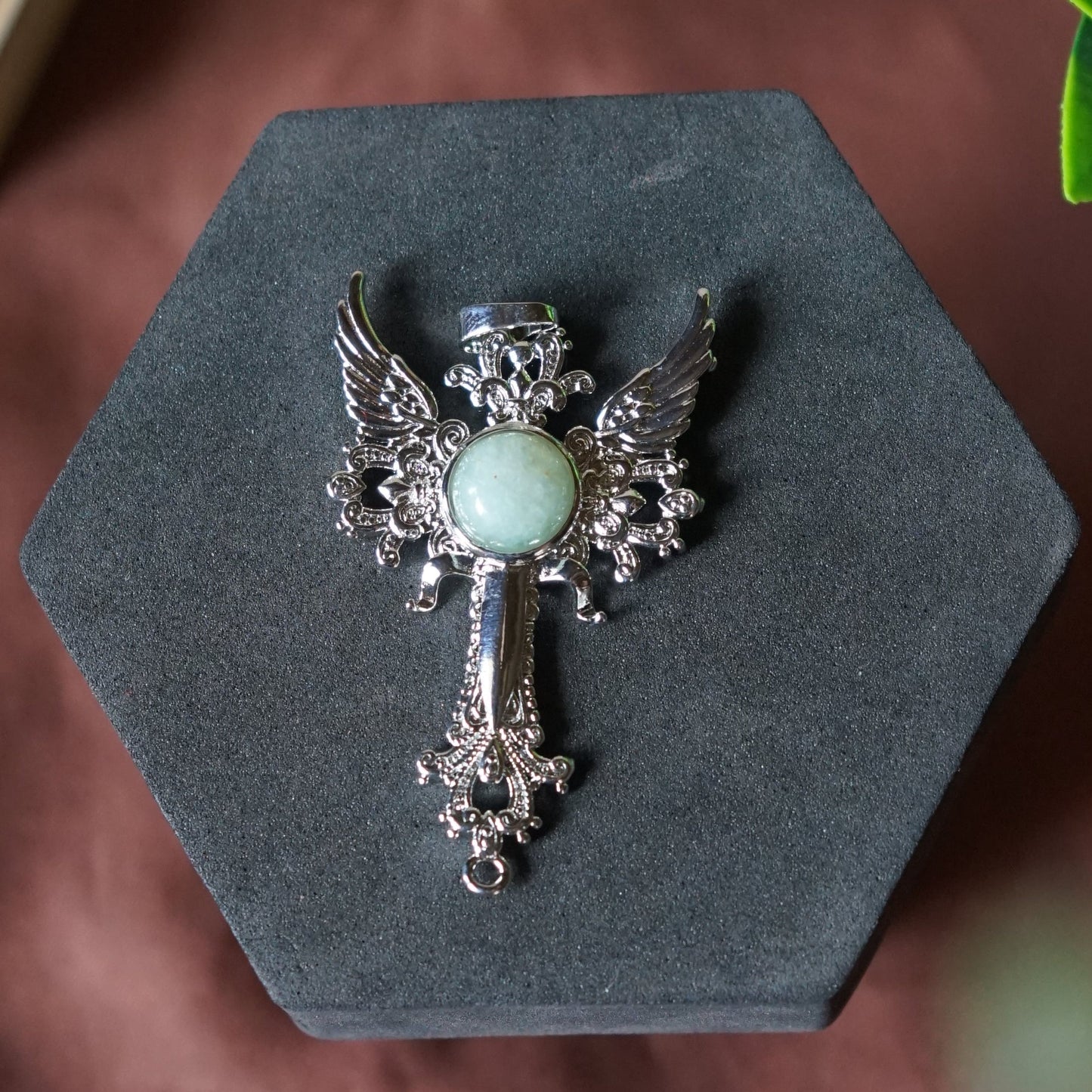 Archangel Gabriel Wings Pendant-Green Aventurine-Maitri Export | Crystals Store