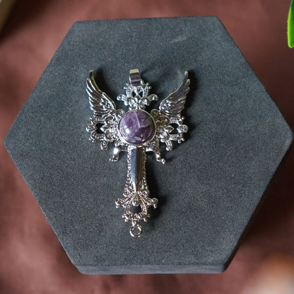 Archangel Gabriel Wings Pendant-Amethyst-Maitri Export | Crystals Store