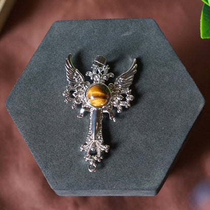 Archangel Gabriel Wings Pendant-Tiger Eye-Maitri Export | Crystals Store