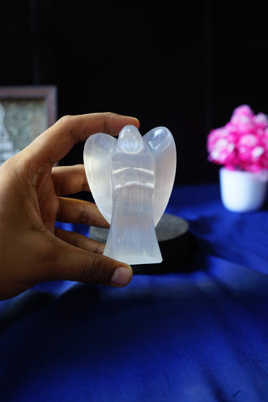 Selenite angel from Morocco-Maitri Export | Crystals Store